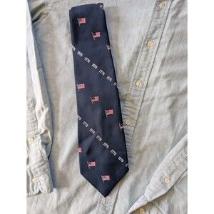 VINTAGE Bicentennial Collection Tie Blue 1776 1976 Bicentennial USA Flag Necktie